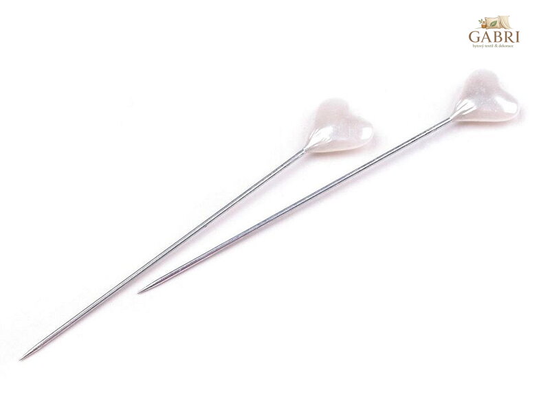 Ozdobné špendlíky délka 55 mm srdce