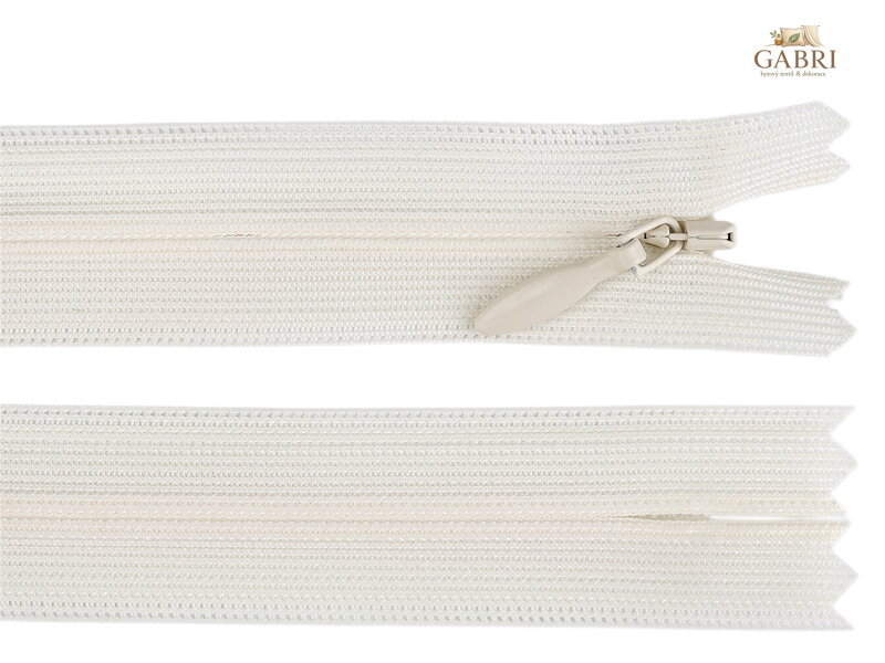 Spirálový zip skrytý YKK No 3 délka 50 cm dederon