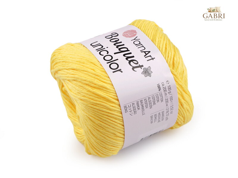 Bavlněná pletací příze Bouquet Unicolor 100 g