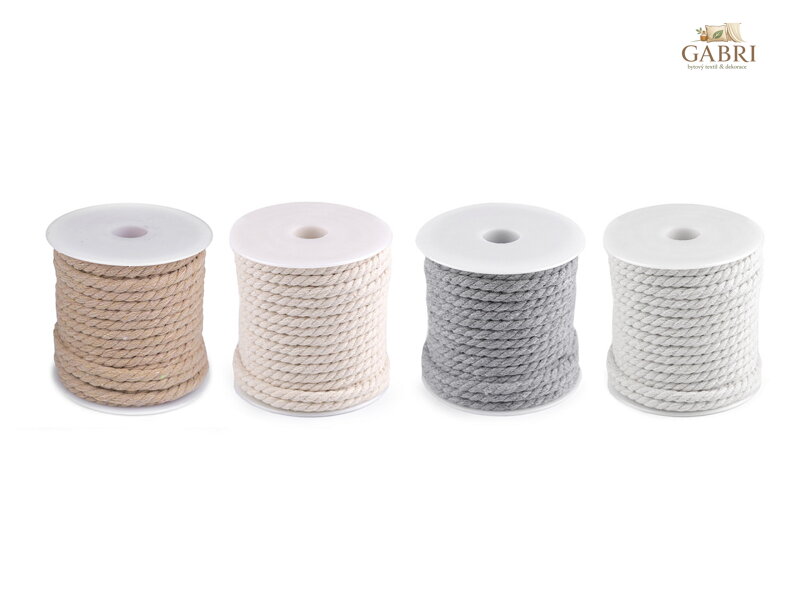 Bavlněná šňůra kroucená Ø5 mm macrame