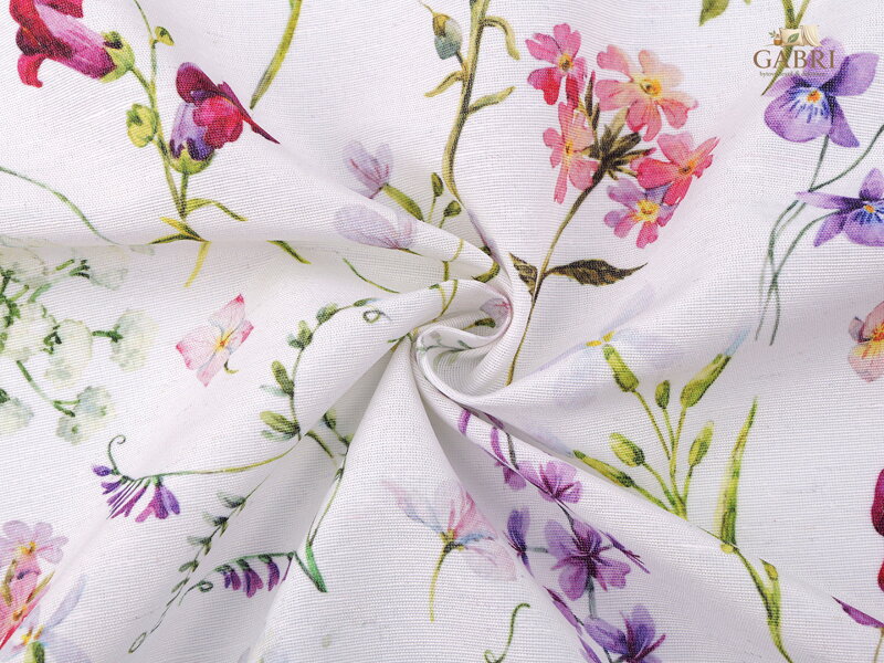 Dekorační látka Loneta PES luční kvítí