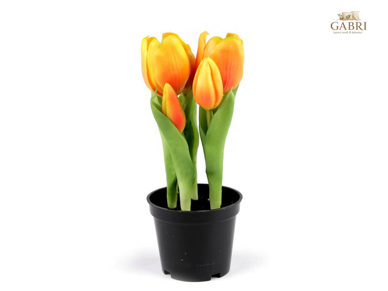Umělé tulipány v květináči