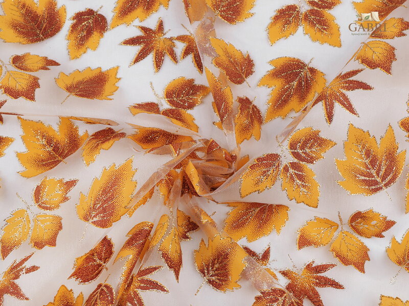 Organza listy s glitry