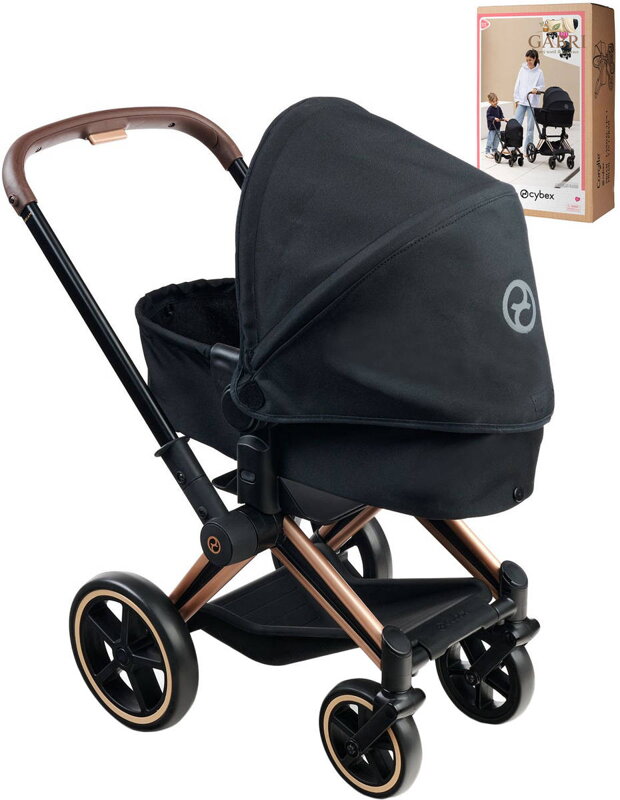 CYBEX Kočárek Black černý skládací 3v1 pro panenku miminko