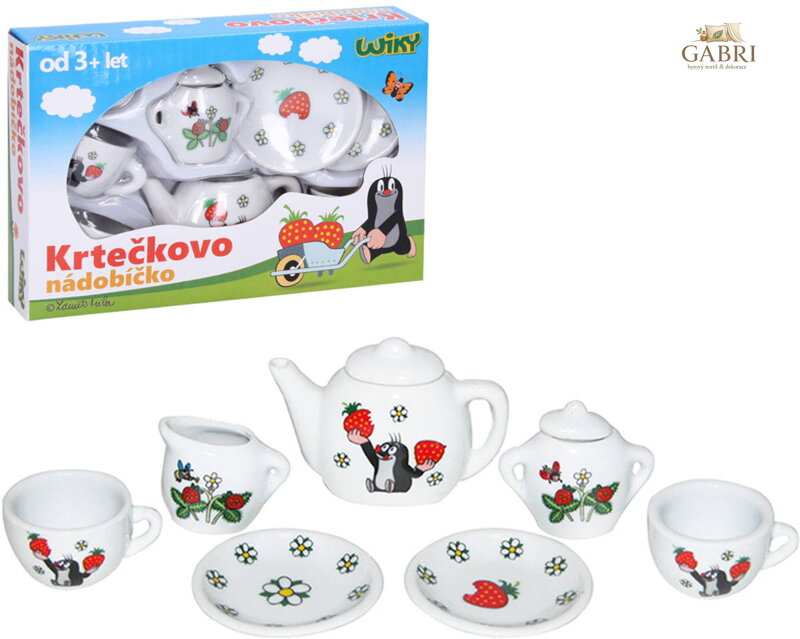 Čajový porcelánový servis Krtek (Krteček) 8 dílů Krtečkovo nádobíčko
