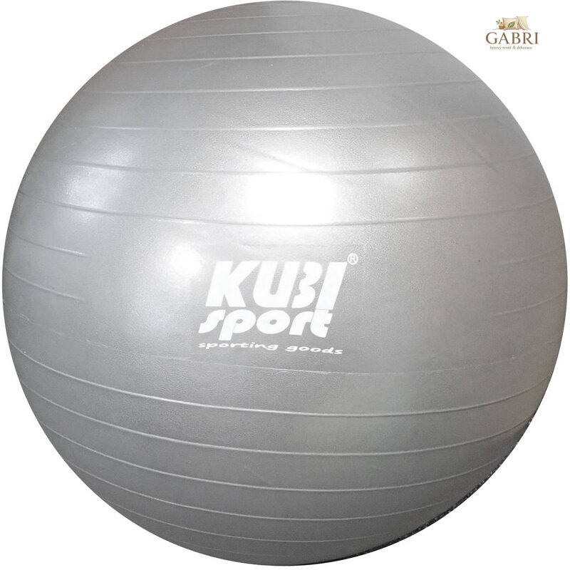 KUBISPORT Míč gymnastický stříbrný 65cm fitness balon rehabilitační do 130kg
