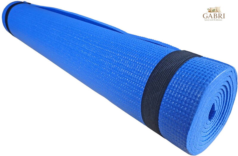 Fitness podložka Yoga 173x61cm na aerobic 4mm modrá na cvičení