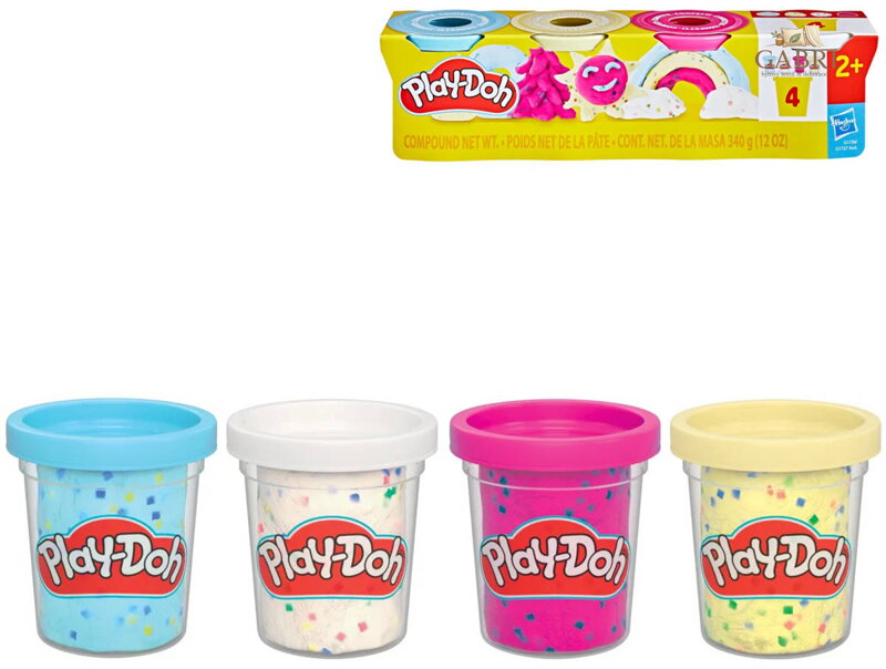 HASBRO PLAY-DOH Modelína kreativní sada 4 kelímky s konfetami 340g
