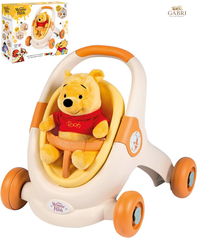 SMOBY Baby chodítko 3v1 set s plyšákem Medvídek Pú PLYŠ