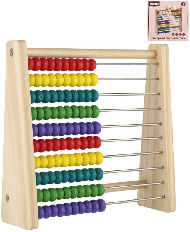 DŘEVO Počítadlo kuličkové 100 kuliček *DŘEVENÉ HRAČKY*