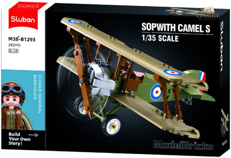 SLUBAN Model Bricks Letadlo Sopwith Camel S 293 dílků + figurka STAVEBNICE