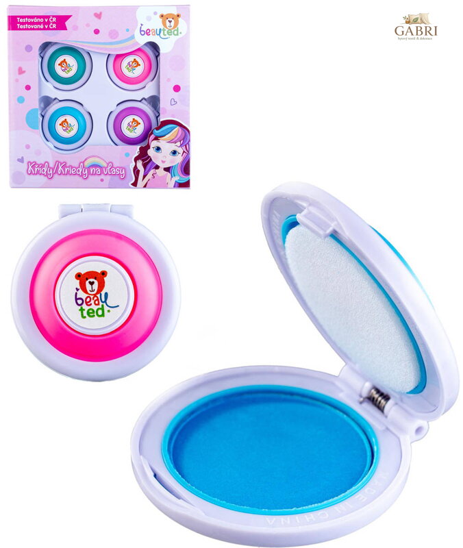 BeauTed Křídy dětské barevné na vlasy set 4ks vodou smývatelné