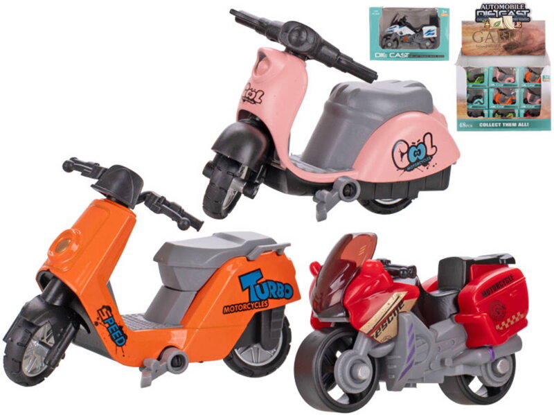Motorka volný chod 7cm moped kovový motocykl 10 druhů