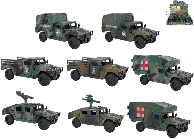Auto vojenské terénní Mission Control na setrvačník 4 druhy 2 barvy