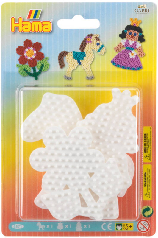 HAMA Midi podložka na zažehlovací korálky kytička, koník, princezna set 3ks