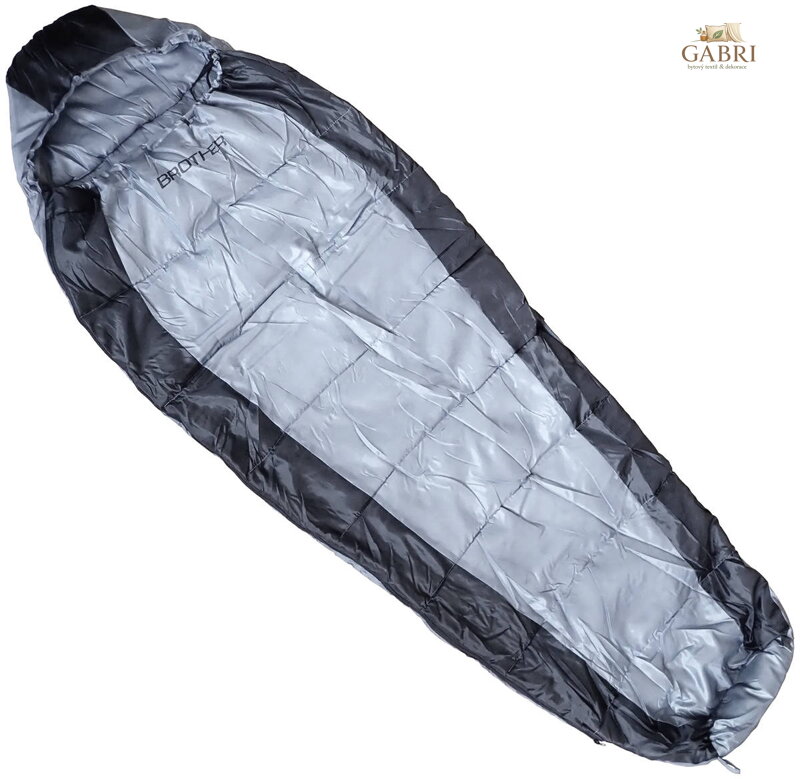 BROTHER Spací pytel Mummy 1 mumiový spacák 0 stupňů 210x80/55cm šedý