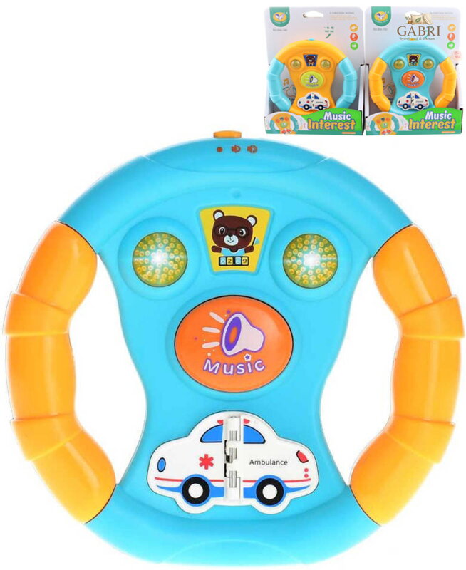 Volant baby ambulance malý řidič na baterie 2 barvy Světlo Zvuk