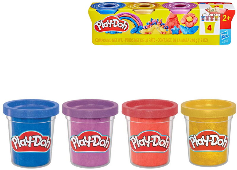 HASBRO PLAY-DOH Modelína kreativní sada 4 kelímky metalické barvy 340g