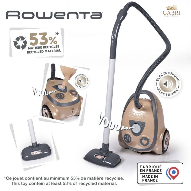 SMOBY Vysavač dětský Vacuum Rowenta béžový na baterie Zvuk