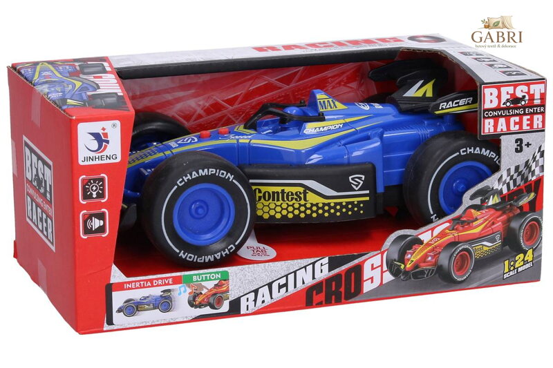 Auto závodní formule na setrvačník na baterie Světlo Zvuk 4 barvy