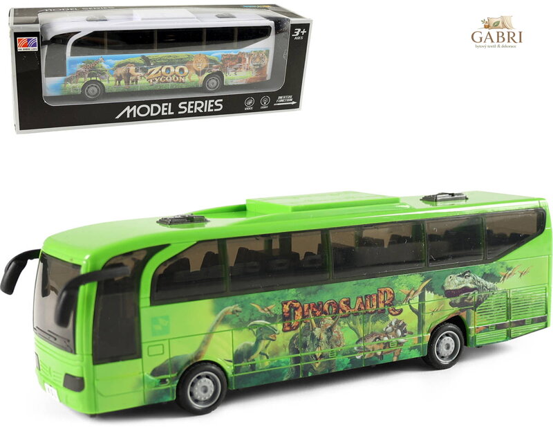 Autobus Dino / Zvířátka ZOO na setrvačník baterie Světlo Zvuk 2 druhy