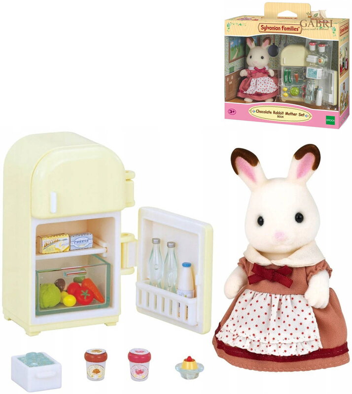 Sylvanian Families nábytek Chocolate králíků maminka + lednička s doplňky