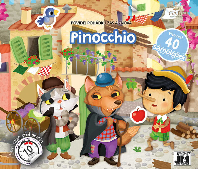 JIRI MODELS Povídej pohádku Pinocchio knížka samolepková