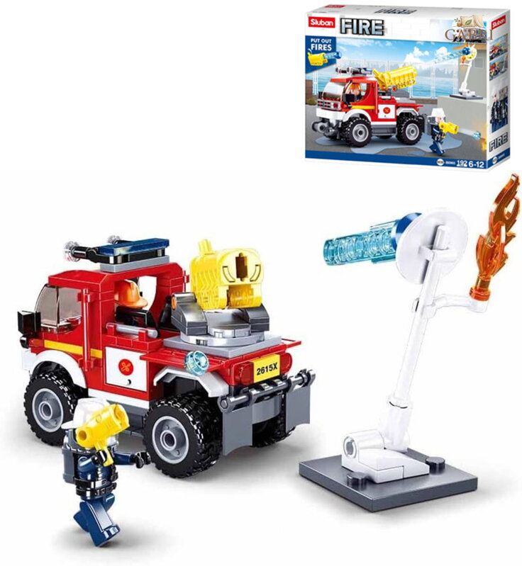 SLUBAN Fire Auto off-road s vodním dělem 192 dílků + 2 figurky STAVEBNICE