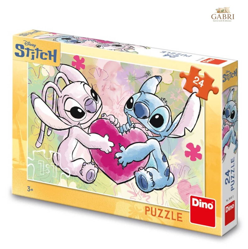 DINO Puzzle 24 dílků Stitch Love Story 26x18cm skládačka v krabici