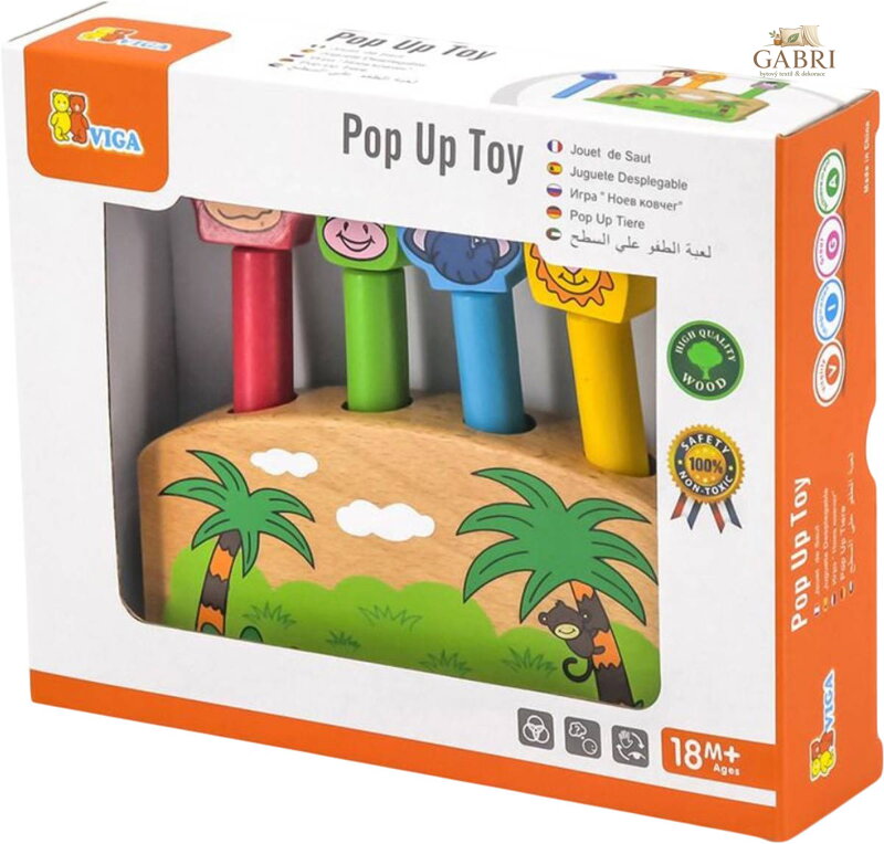 VIGA DŘEVO Hra Pop Up vyskakovací zvířátka *DŘEVĚNÉ HRAČKY*