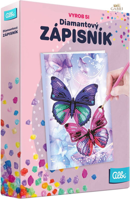 ALBI Vyrob si Diamantový zápisník motýlci kreativní sada