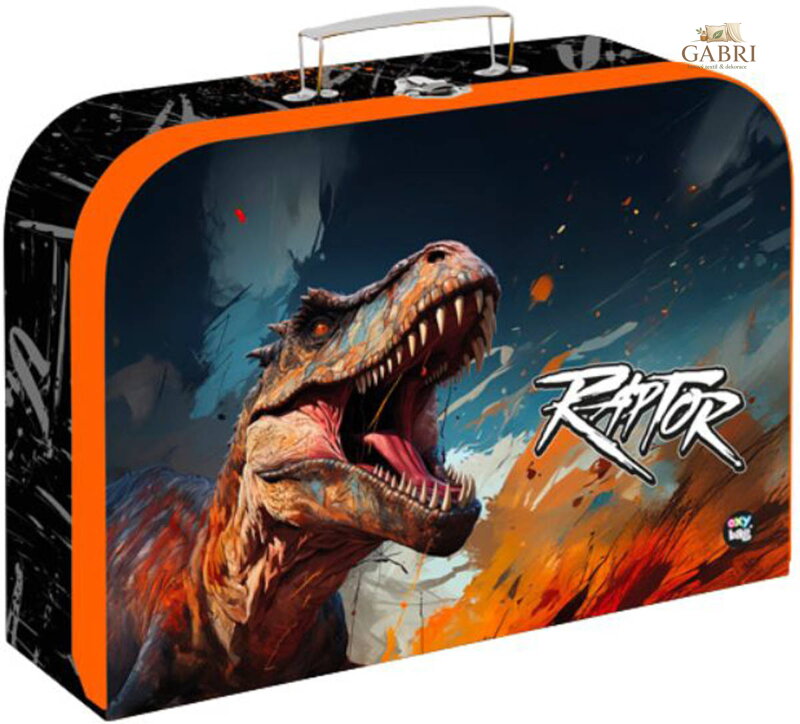 Kufřík dětský školní kartonový Dino Raptor 34x23x10cm lamino