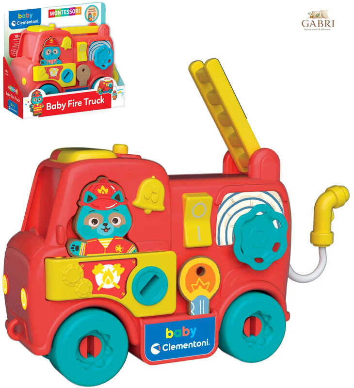 CLEMENTONI CLEMMY Baby hasičské montessori auto na baterie Světlo Zvuk