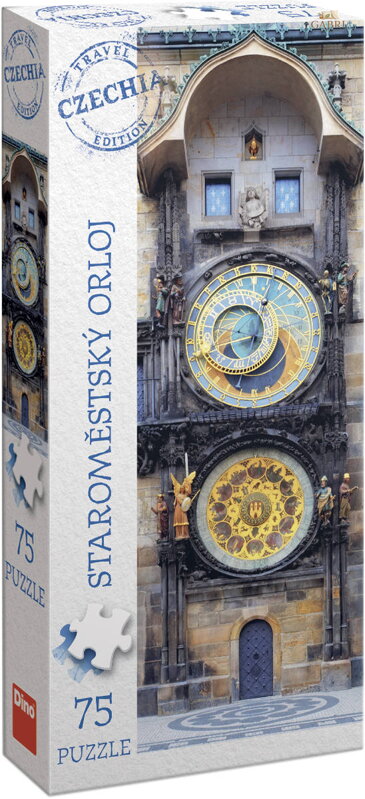 DINO Puzzle panoramatické 75 dílků Staroměstský orloj 11x30cm skládačka