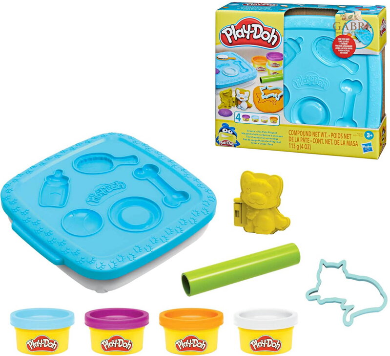 HASBRO PLAY-DOH Domácí mazlíčci kreativní set modelína s nástroji modrá