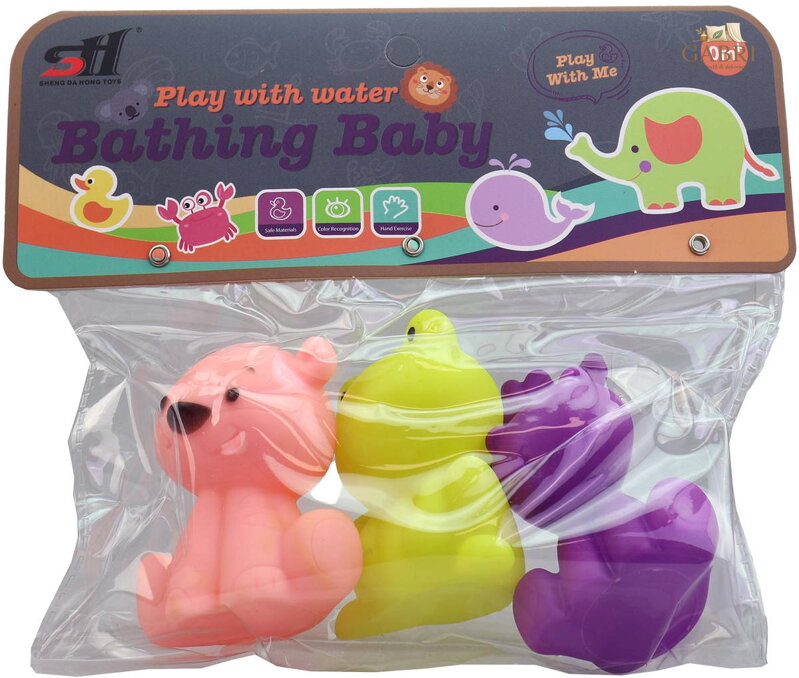 Zvířátko baby gumové stříkací set 3ks do vany do vody pro miminko