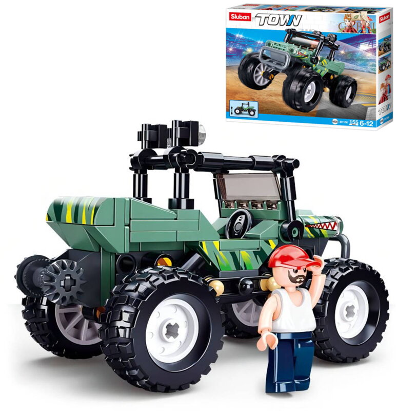 SLUBAN Town Auto zelené závodní off-road 155 dílků + 1 figurka STAVEBNICE