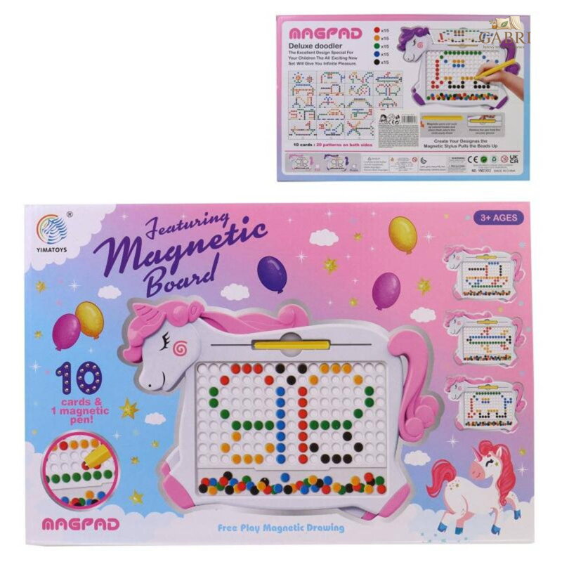 Mozaika magnetická jednorožec kreativní set 10 předloh s magnetickým perem