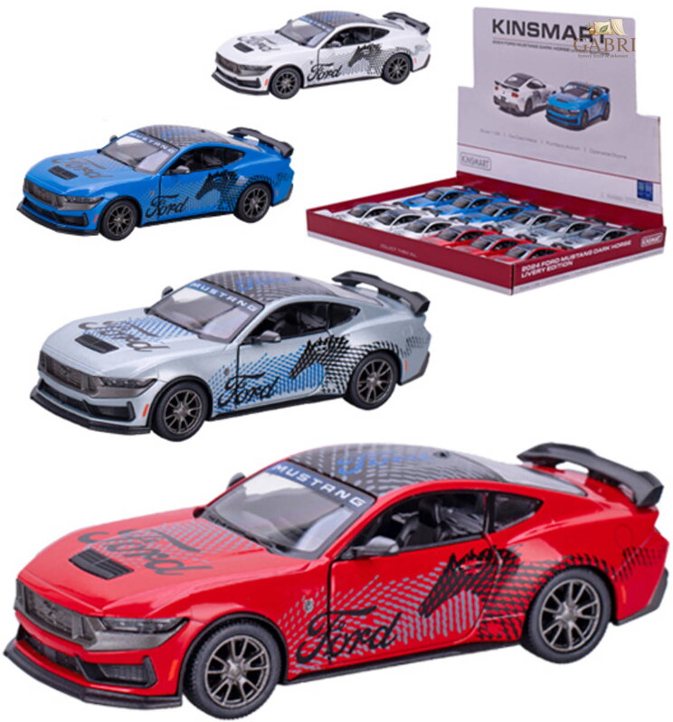 KINSMART Auto sportovní Ford Mustang Dark Horse Livery kov PB 13cm 4 barvy