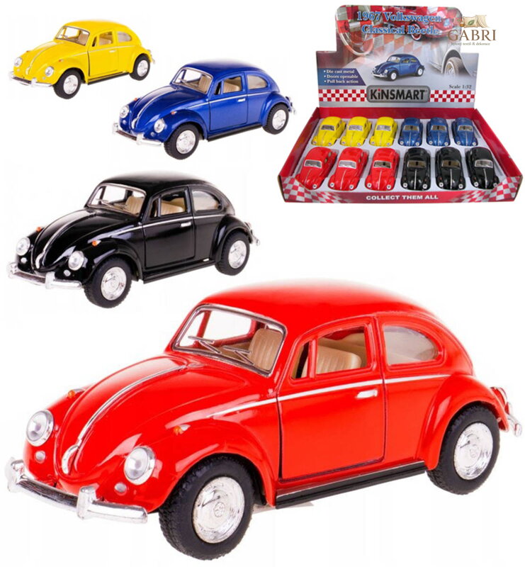 KINSMART Auto retro Volkswagen Classical Beetle kov PB 13cm 4 barvy