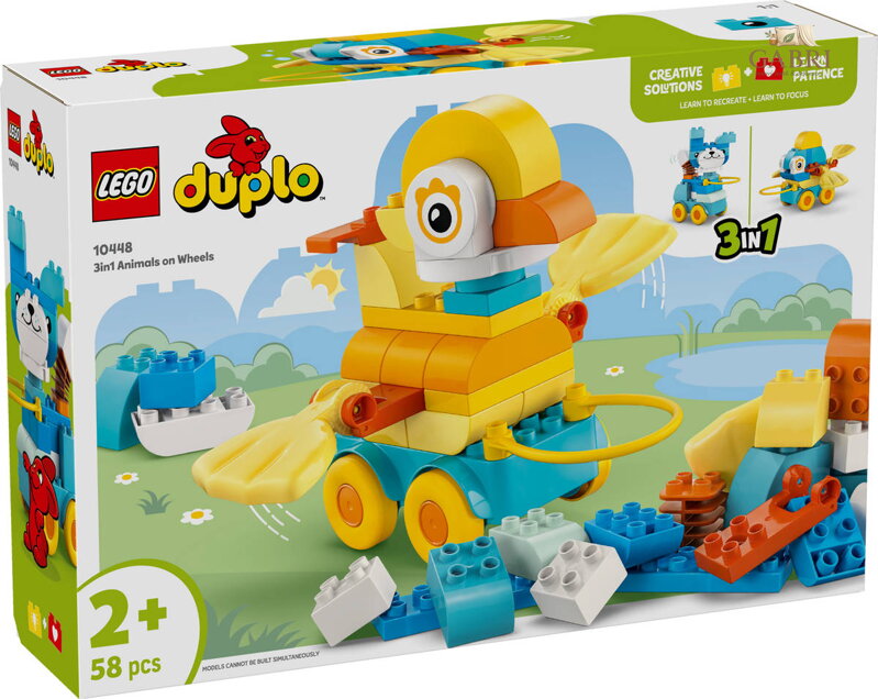 LEGO DUPLO Zvířátka na kolečkách 3v1 10448 STAVEBNICE