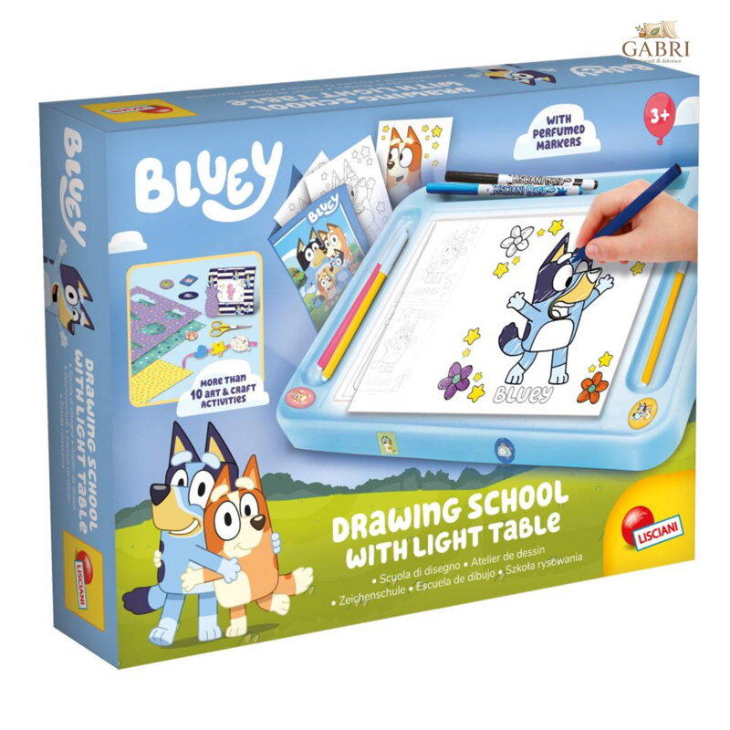 LISCIANI Škola kreslení Bluey s podsvícenou tabulí na baterie Světlo