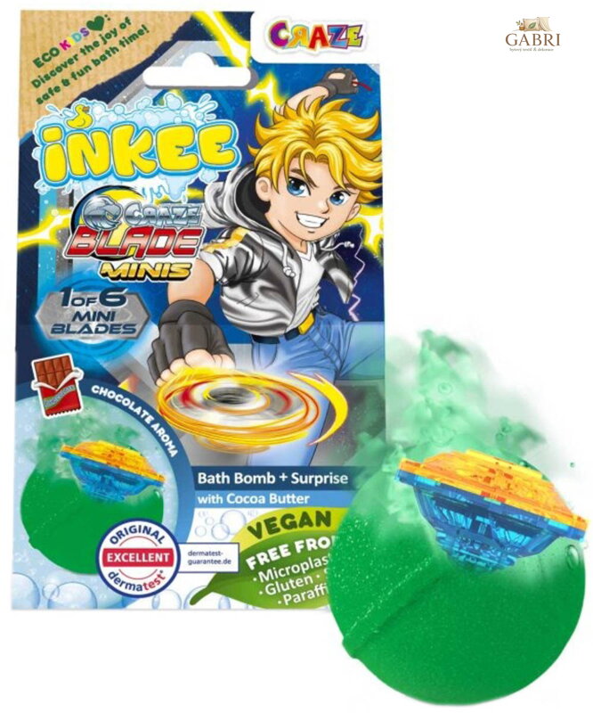 INKEE Šumivá koule do koupele s překvapením Blade Minis s vůní čokolády