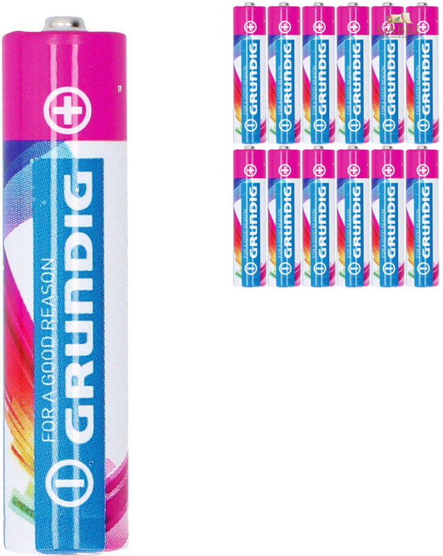 Baterie AAA alkalická mikrotužková LR03 1,5V set 12ks na kartě Grundig VÝPRODEJ 2024