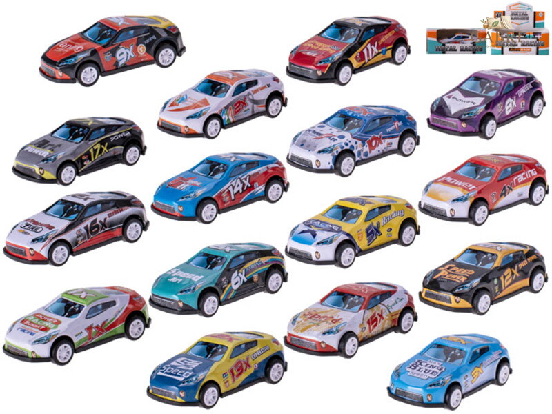 Auto sportovní závodní 6,5cm zpětný chod různé druhy v krabičce