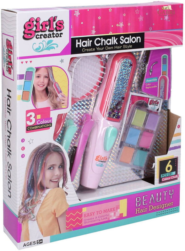 Girls Creator Kadeřnické studio vlasový salon set s křídami na vlasy