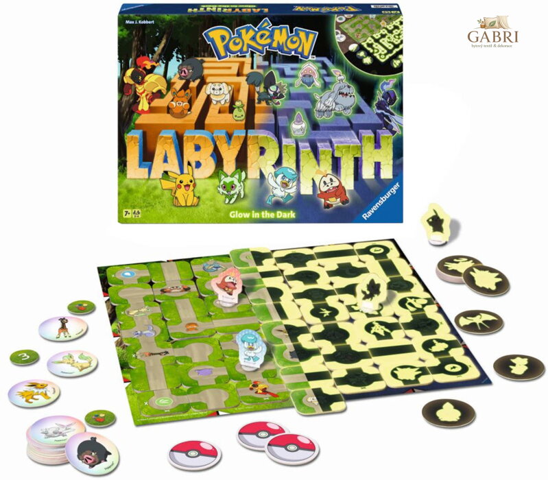 RAVENSBURGER HRA Labyrinth Pokémon noční edice svítí ve tmě 2v1