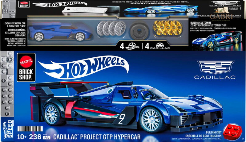 MATTEL Mega Hot Wheels extrémní rychlost auto Cadillac 236 dílků stavebnice