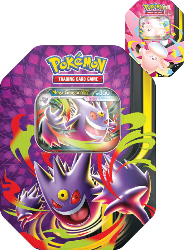Pokémon TCG: Mega Moonlit Tin 4x booster kovový box 2 druhy