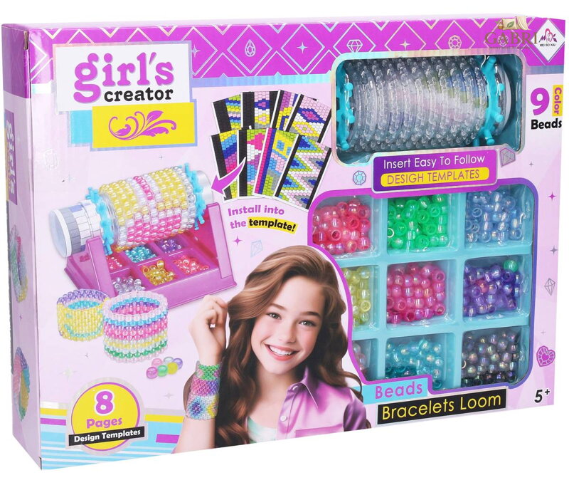 Girls Creator Výroba náramků dětský kreativní set s navlékačem a korálky
